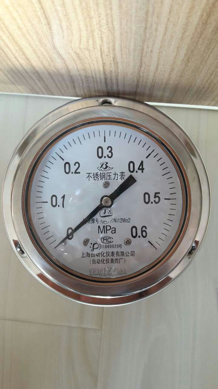 Y-150ZT軸向帶邊壓力表0-1.6Mpa