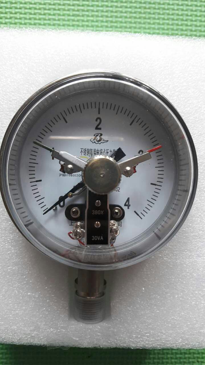 YXC-100BFZ耐蝕抗振磁助電接點(diǎn)壓力表0-1.6Mpa